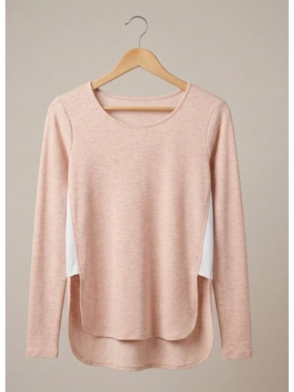 NWT ST Studio Heathered Soft Thin Colorblock Side Panel Long Sleeve Top Size S